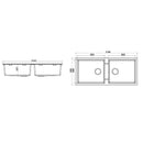 GRANITE Double Bowl Kitchen Sink D1140-BK