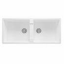 GRANITE Double Bowl Kitchen Sink D1140-WH - Bathroom Hub