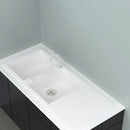 GRANITE Double Bowl Drainer Kitchen Sink D1160-WH - Bathroom Hub