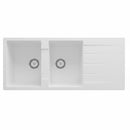 GRANITE Double Bowl Drainer Kitchen Sink D1160-WH - Bathroom Hub