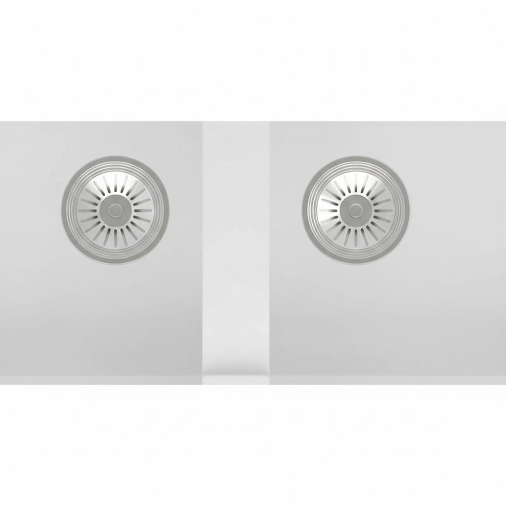 GRANITE Double Bowl Drainer Kitchen Sink D1160-WH - Bathroom Hub
