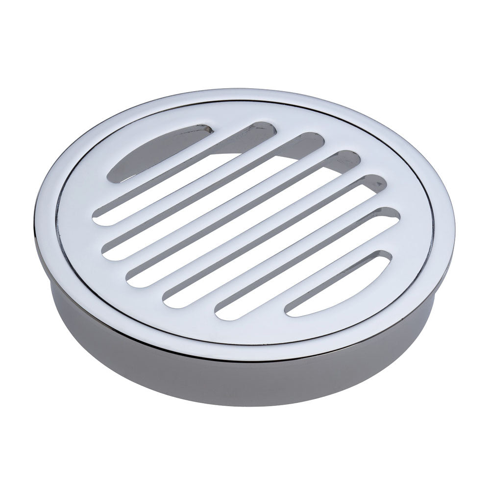 Round Floor Waste, Round Grate, 100mm Outlet - Bathroom Hub