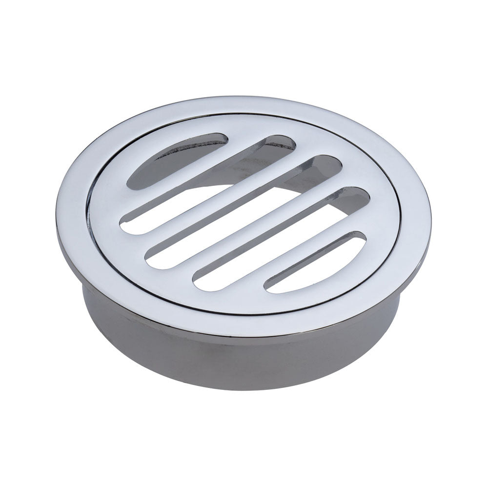 Round Floor Waste, Round Grate, 80mm Outlet - Bathroom Hub