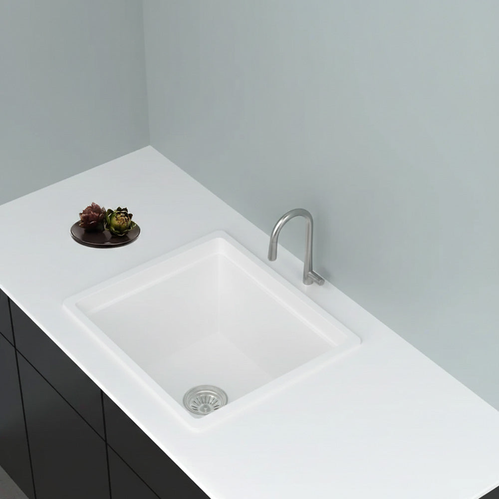 GRANITE Single Bowl Kitchen Sink D458-WH - Bathroom Hub