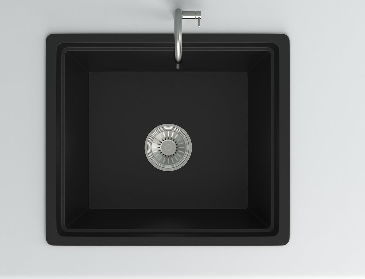 GRANITE Single Bowl Kitchen Sink D458-BK - Bathroom Hub