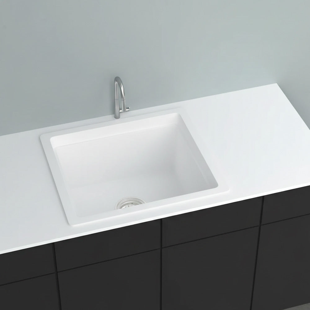 GRANITE Single Bowl Kitchen Sink D534-WH - Bathroom Hub