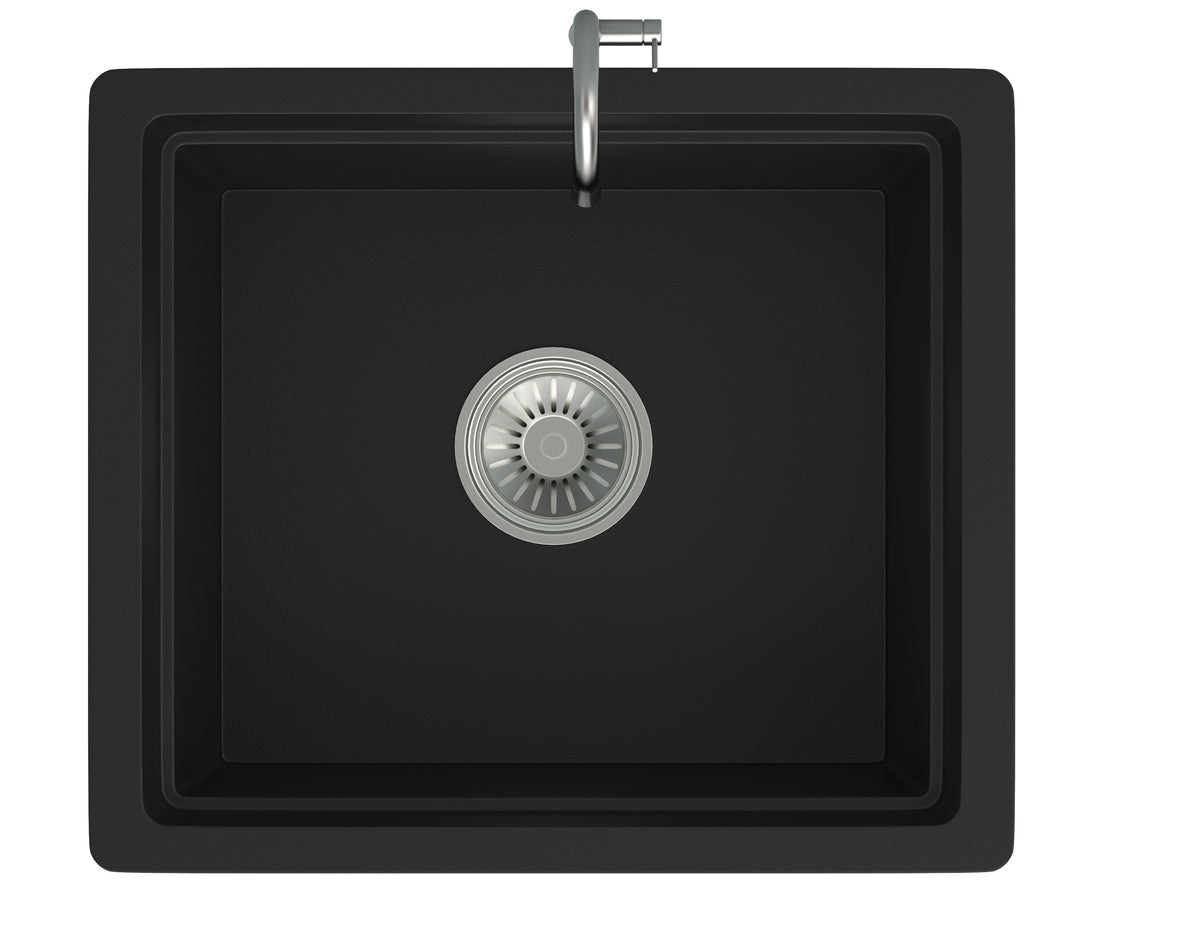 GRANITE Single Bowl Kitchen Sink D534-BK - Bathroom Hub