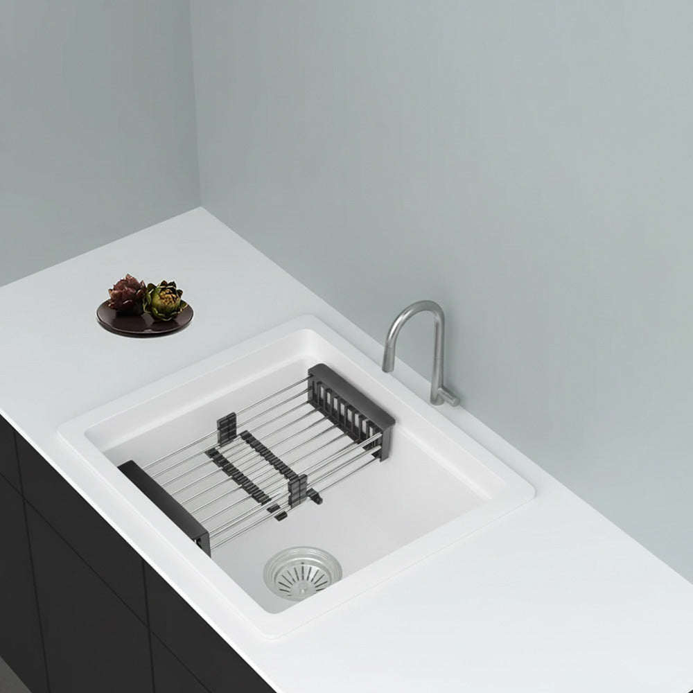 GRANITE Single Bowl Kitchen Sink D534-WH - Bathroom Hub
