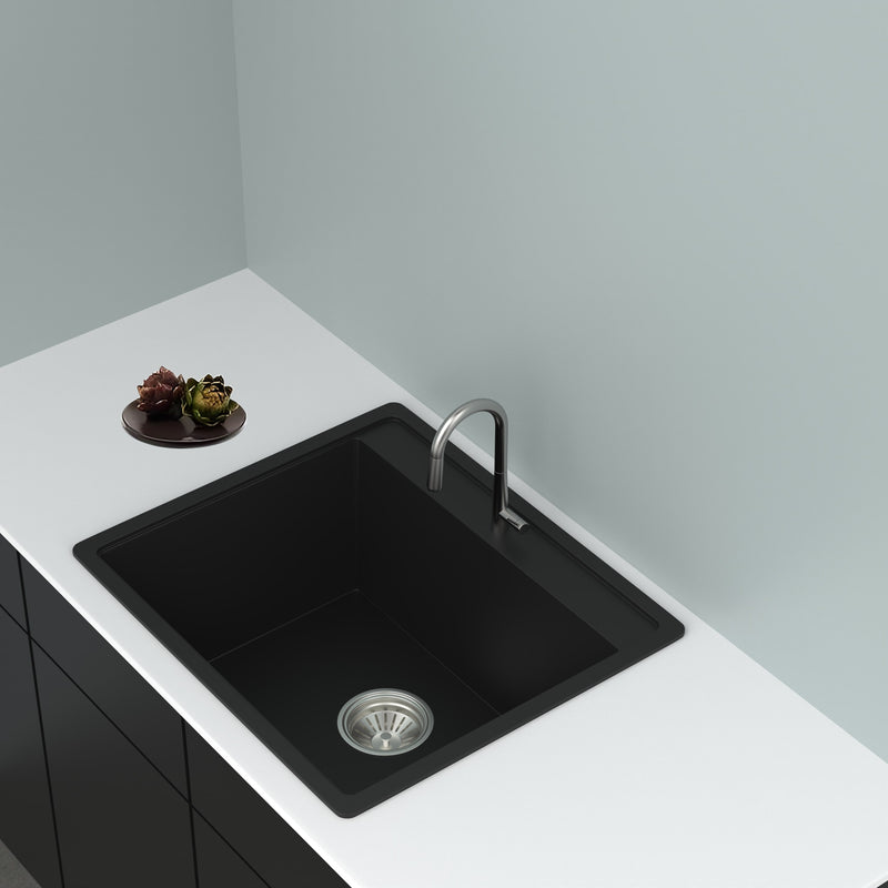 ISTONE Single Bowl Kitchen Sink D565-BK