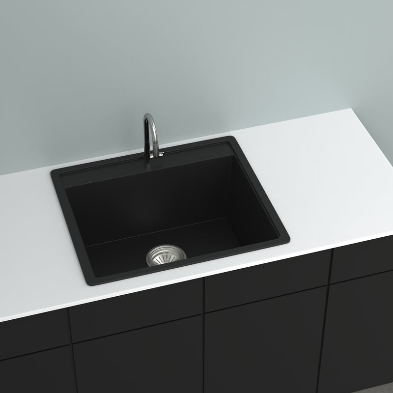 ISTONE Single Bowl Kitchen Sink D565-BK