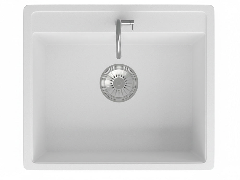 GRANITE Single Bowl Kitchen Sink D565-WH - Bathroom Hub