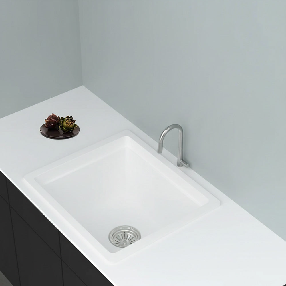 GRANITE Single Bowl Kitchen Sink D610-WH - Bathroom Hub