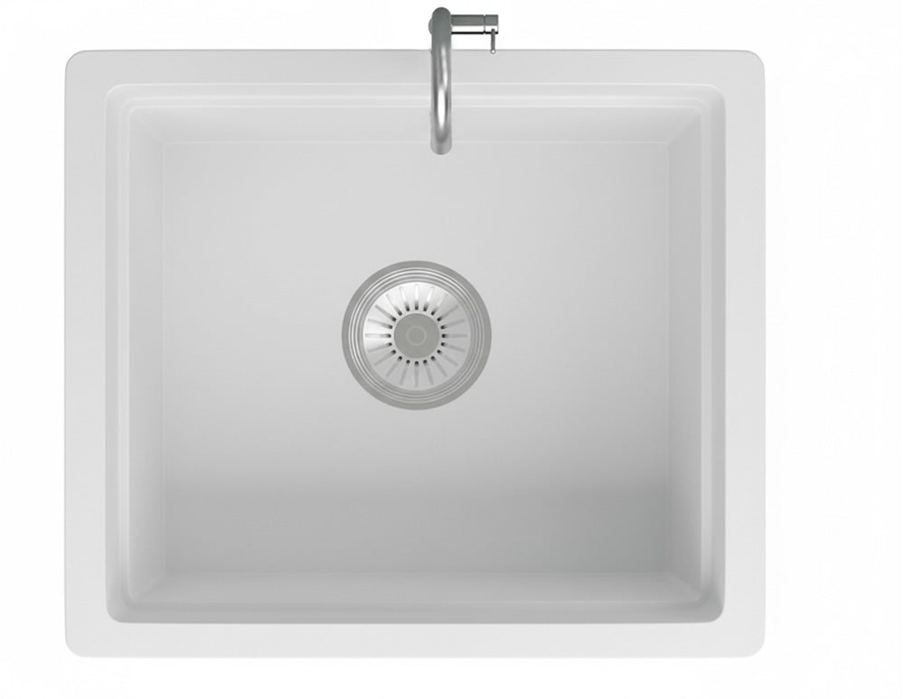 GRANITE Single Bowl Kitchen Sink D610-WH - Bathroom Hub