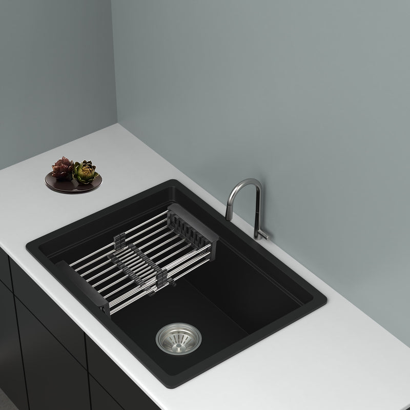 ISTONE Single Bowl Kitchen Sink D610-BK