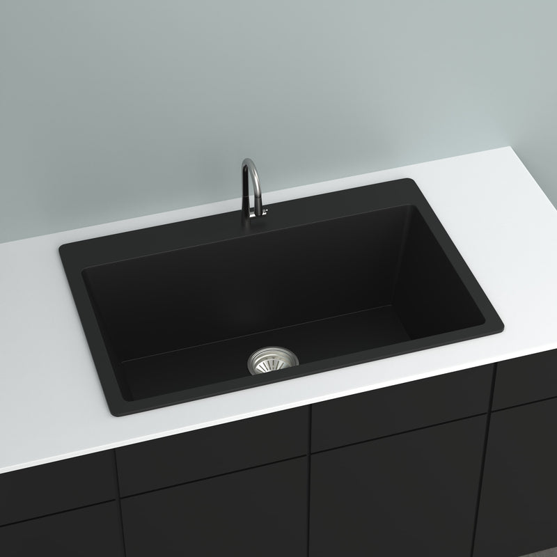 ISTONE Single Bowl Kitchen Sink D780-BK