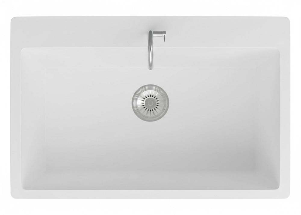 GRANITE Single Bowl Kitchen Sink D780-WH - Bathroom Hub