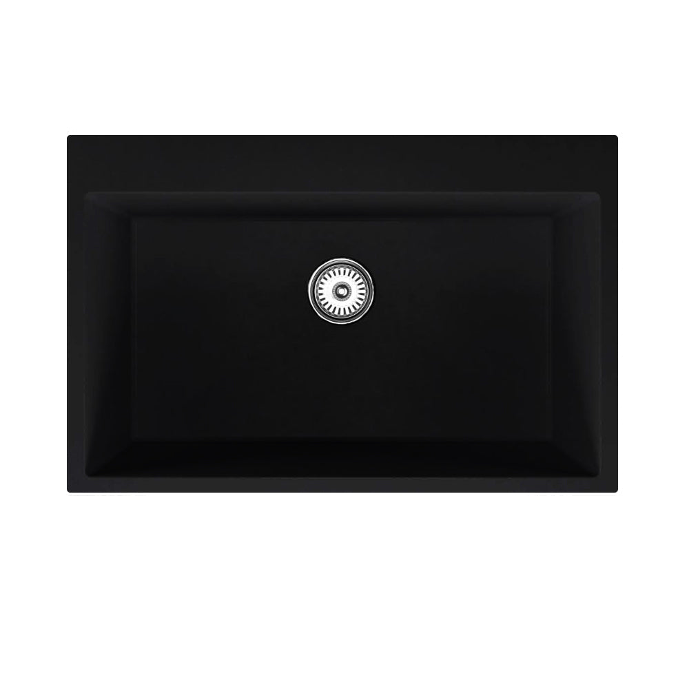 GRANITE Single Bowl Kitchen Sink D780-BK - Bathroom Hub