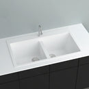 GRANITE Double Bowl Kitchen Sink D861-WH - Bathroom Hub