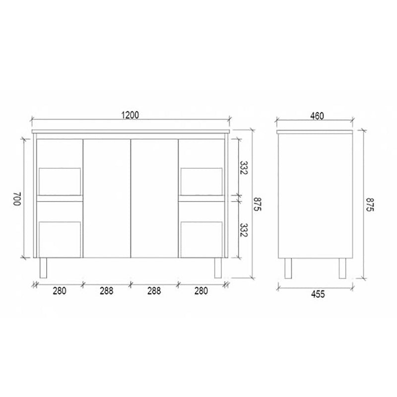 Freestanding Dark Grey Bathroom Vanity DM1200