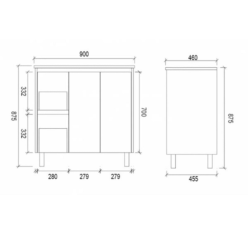 Freestanding Dark Grey Bathroom Vanity DM900L