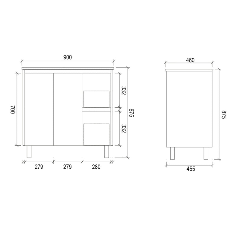 Freestanding Dark Grey Bathroom Vanity DM900R