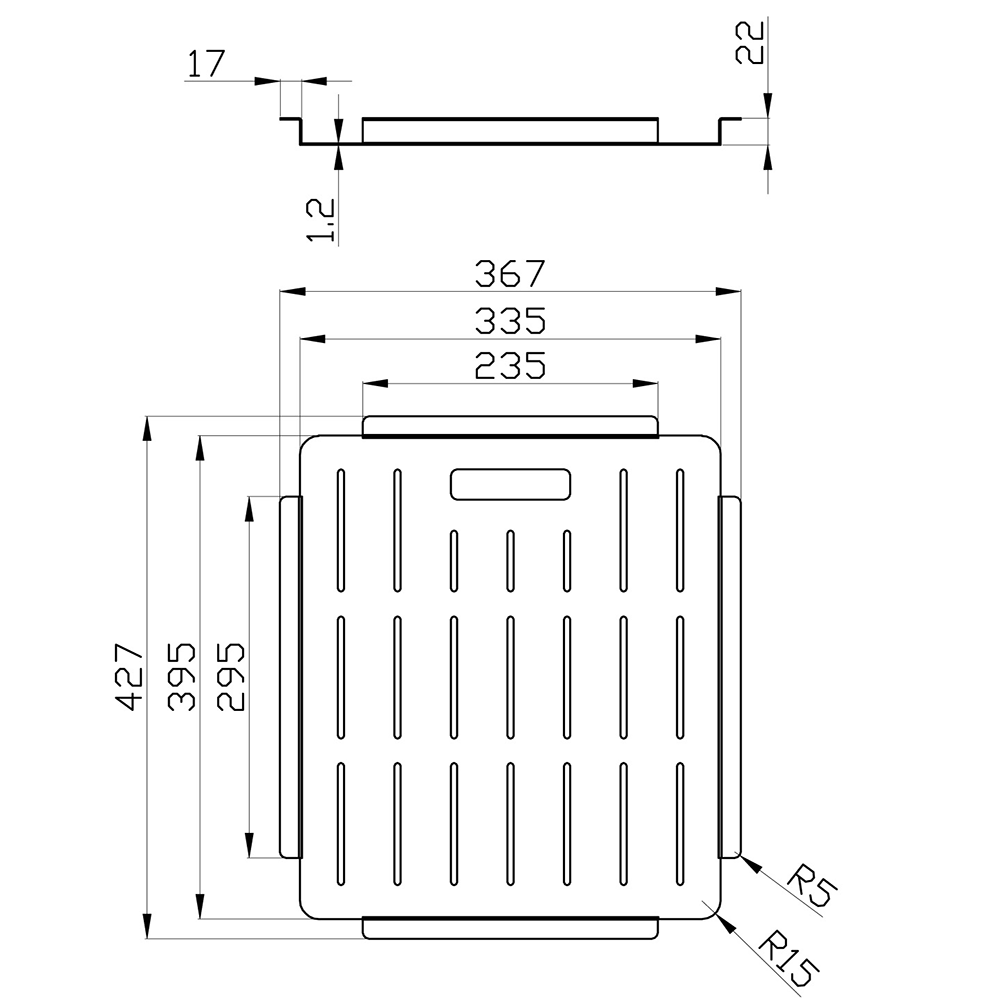 Square Colander 367 x 427mm DT-06 - Bathroom Hub