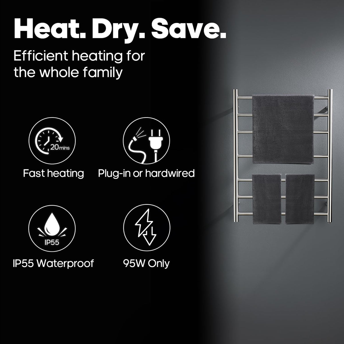 Decaura 7-Bar Heated Towel Rail