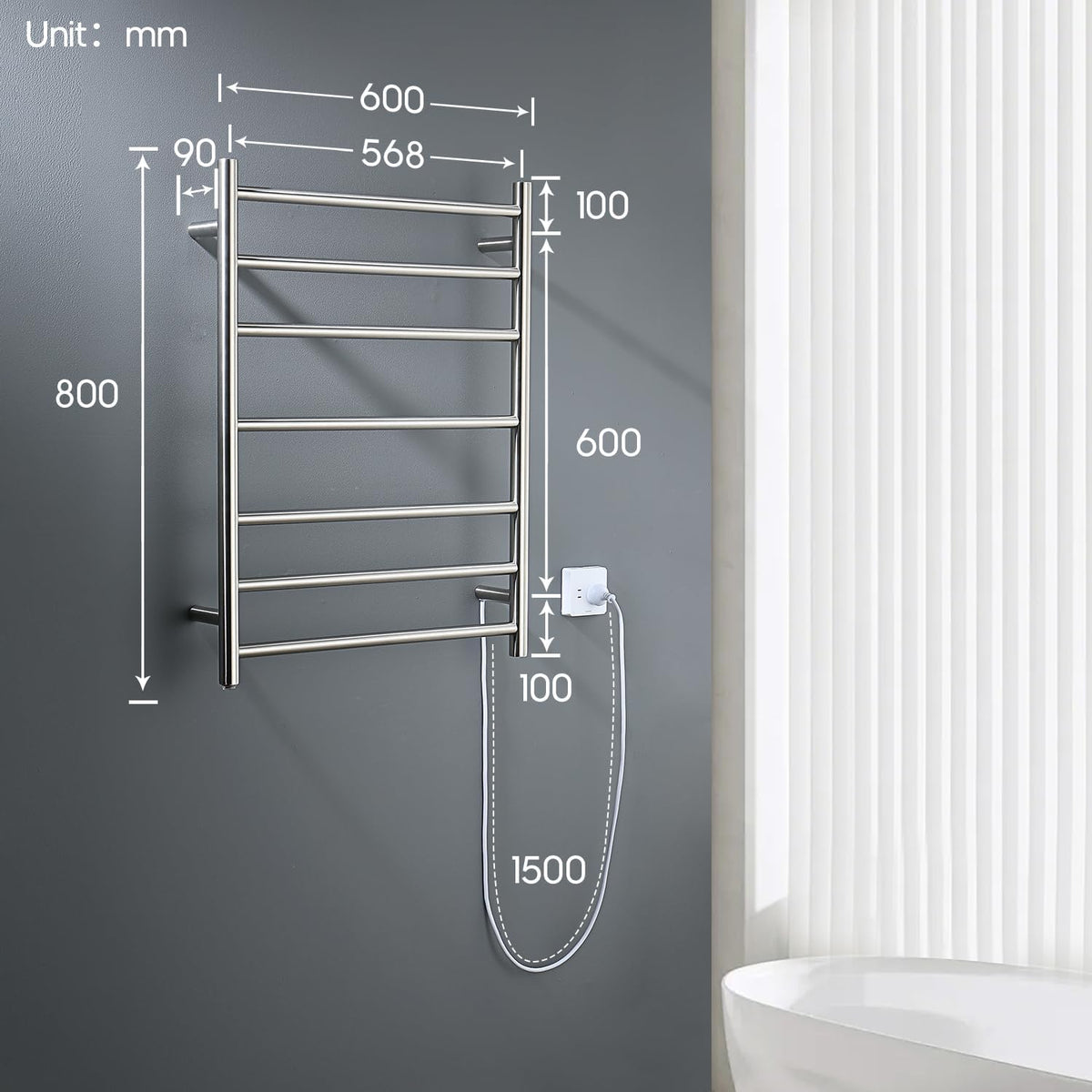 Decaura 7-Bar Heated Towel Rail
