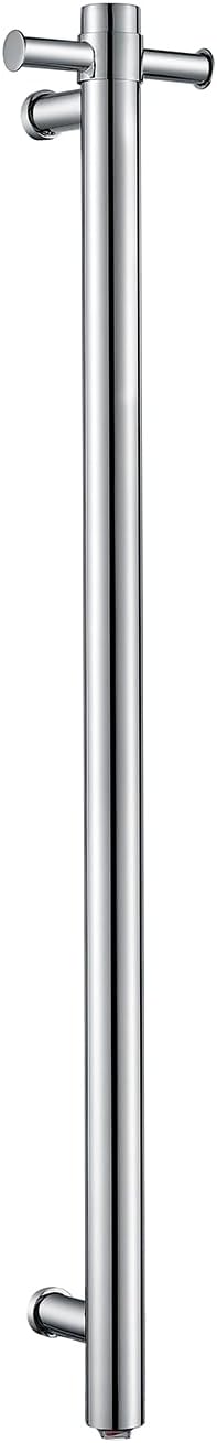 Decaura 900mm Vertical Heated Single Towel Rail - Space-Saving Towel Warmer with Dual Hooks, IP55, Plug-in or Hardwired-bathroom-hub-online