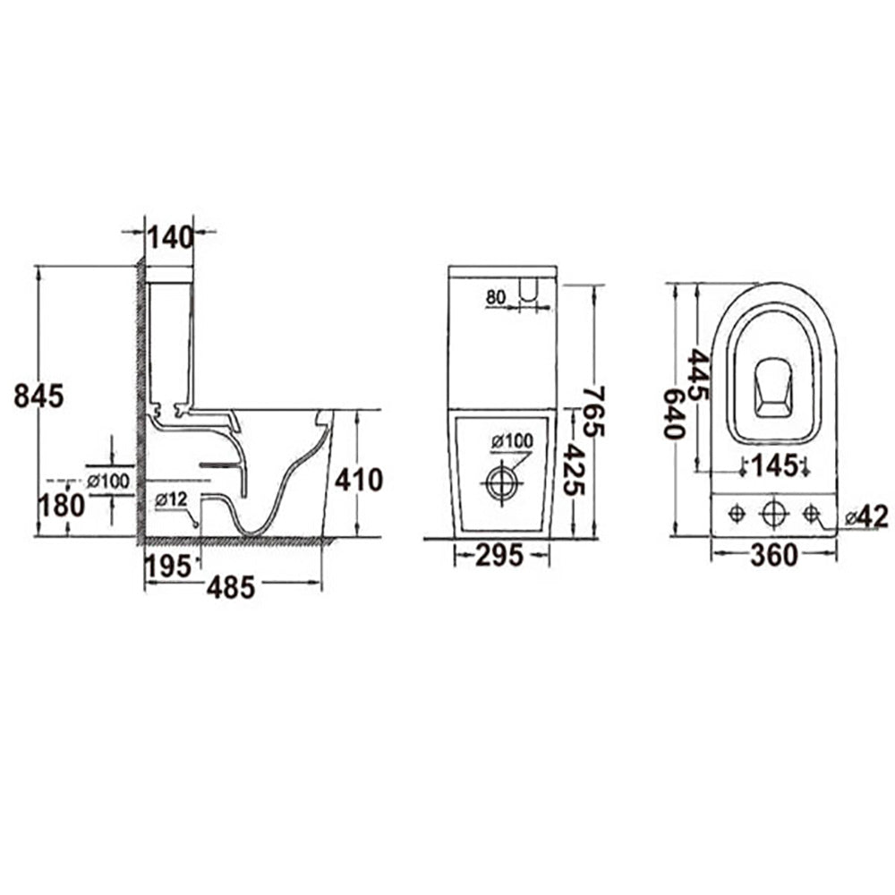 Back To Wall Rimless Toilet Suite Eva - Bathroom Hub