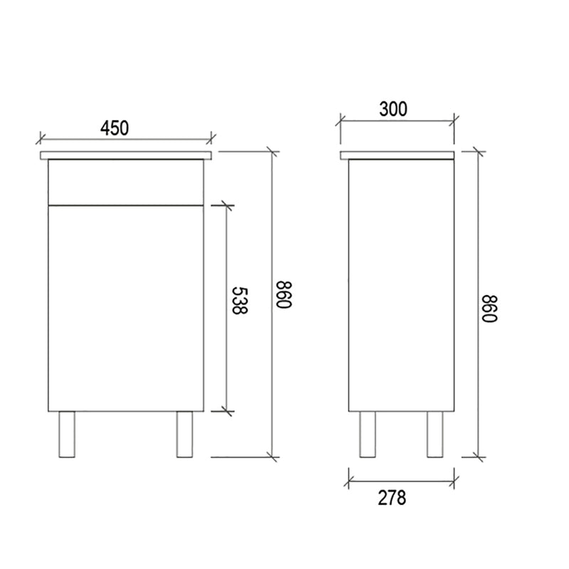 Freestanding White Bathroom Vanity FP450