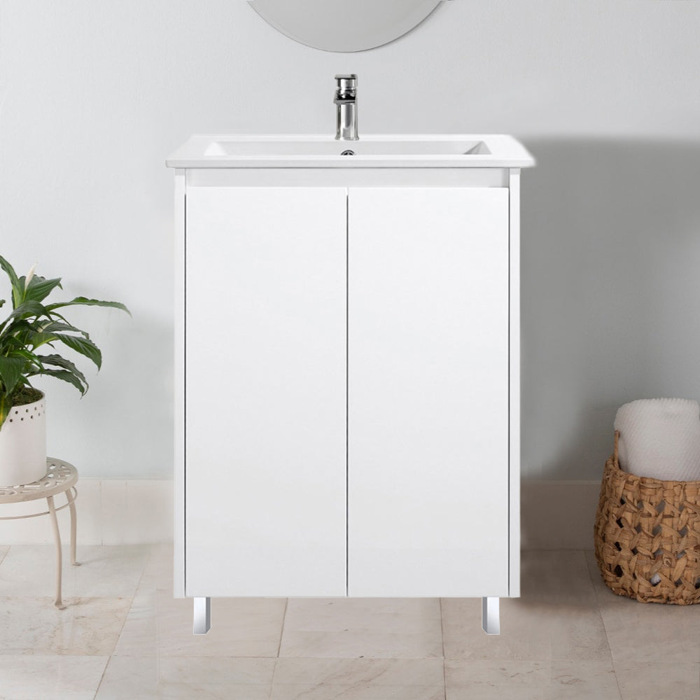 Freestanding White Bathroom Vanity MD600 - Bathroom Hub