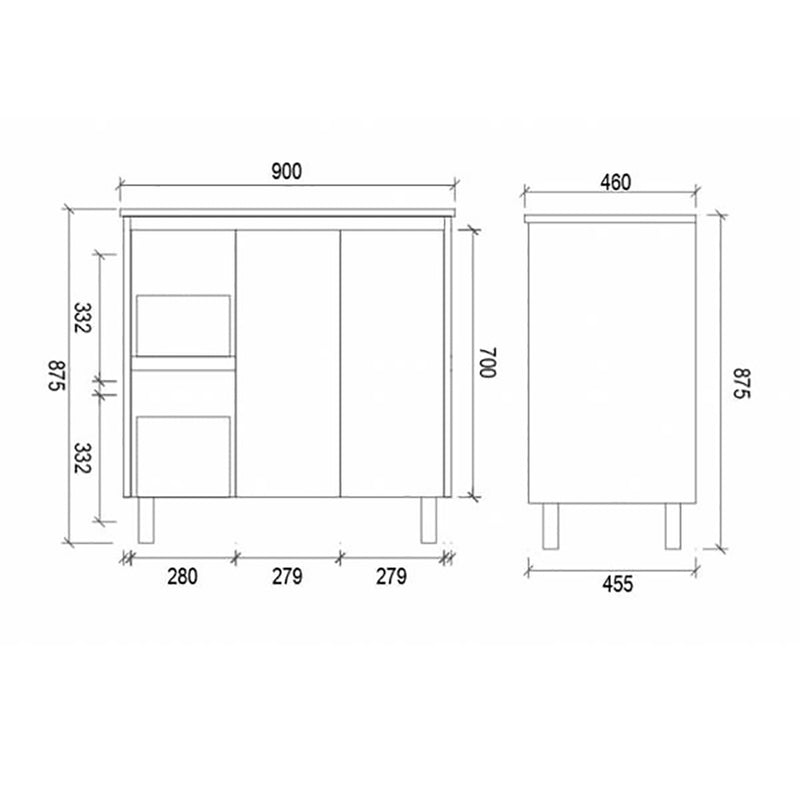 Freestanding White Bathroom Vanity MD900L