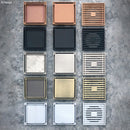 Square Tile Bed Floor Waste, 90mm Outlet, Gun Metal