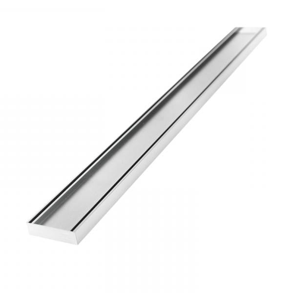 Aluminium Slimline Tile Insert Shower Drain Silver 300-3000x100x21mm - Bathroom Hub