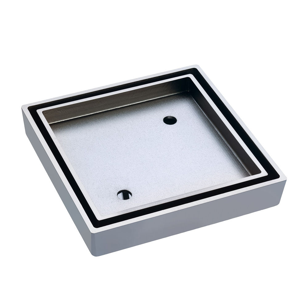 Square Tile Bed Floor Waste, 90mm Outlet, Chrome - Bathroom Hub