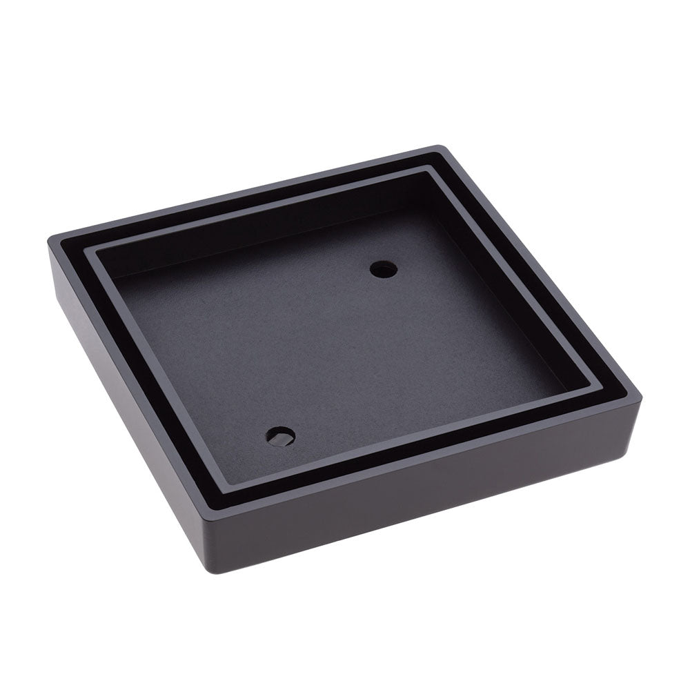 Square Tile Bed Floor Waste, 90mm Outlet, Matte Black - Bathroom Hub