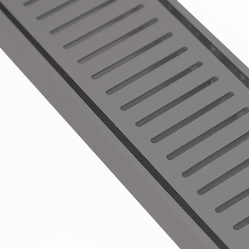 Aluminium Slimline Shower Grate Drain Gun Metal 300-3000x100x21mm