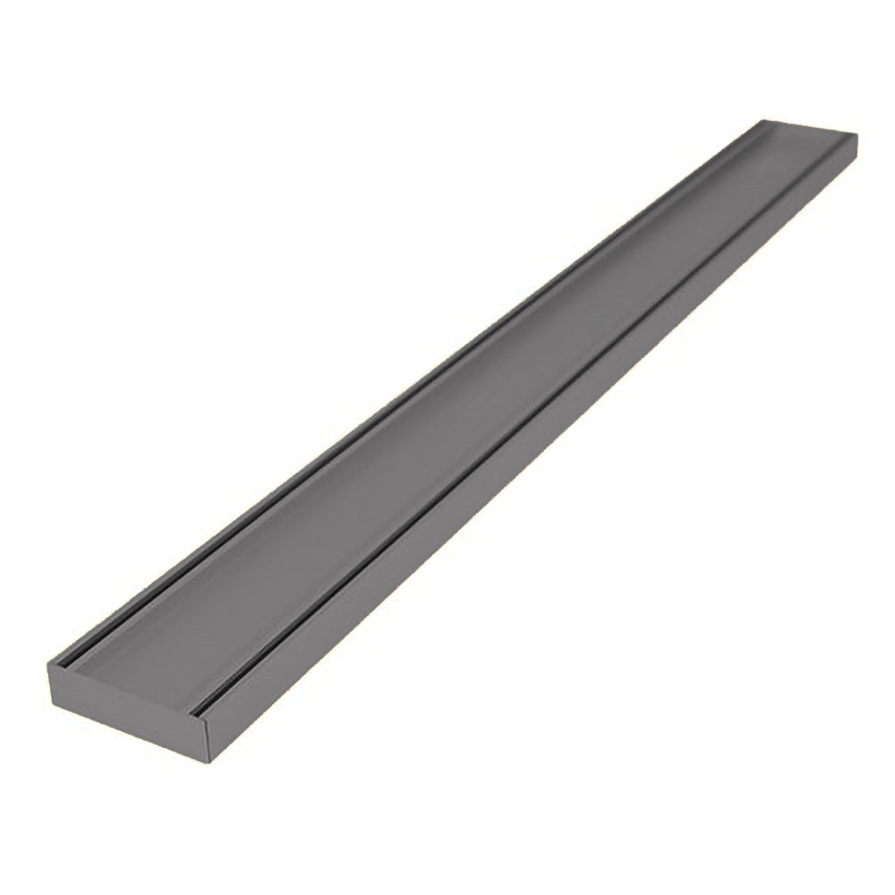 Aluminium Slimline Tile Insert Shower Drain Gun Metal 300-3000x100x21m