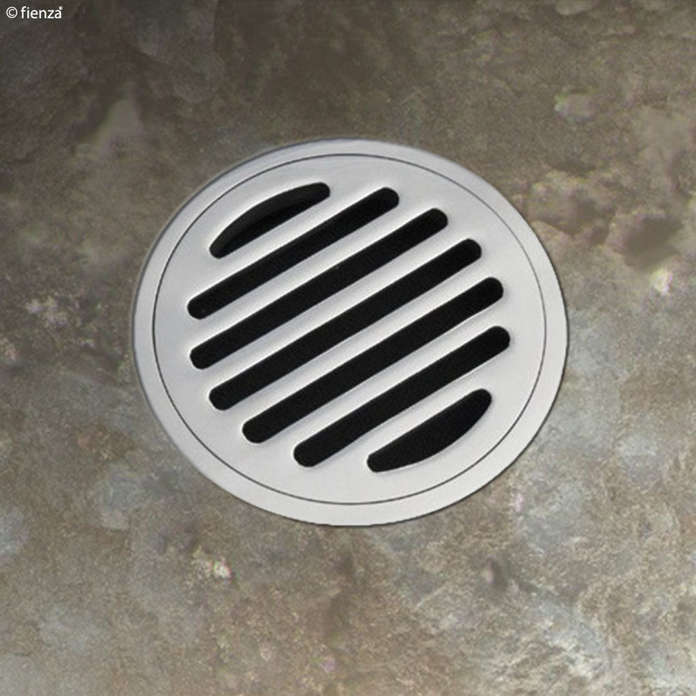 Square Floor Waste, Round Grate, 50mm Outlet - Bathroom Hub