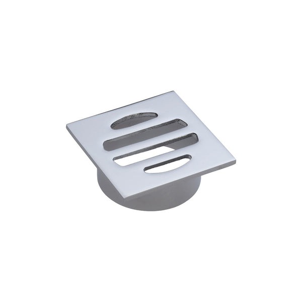 Square Floor Waste, Round Grate, 50mm Outlet