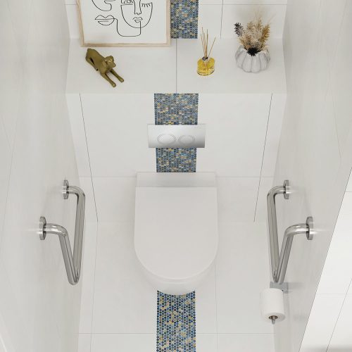 90° Ambulant Grab Rail, Stainless Steel - Bathroom Hub