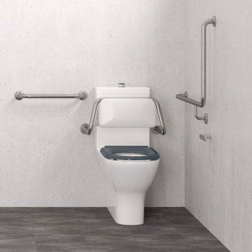 Accessible 600mm Grab Rail, Stainless Steel - Bathroom Hub
