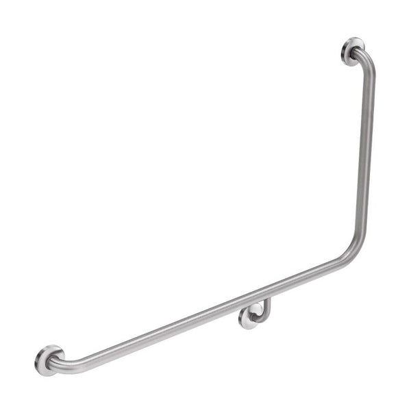 90° Accessible Left-Hand Grab Rail, Stainless Steel