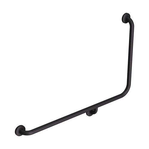 90° Accessible Left-Hand Grab Rail, Matte Black - Bathroom Hub