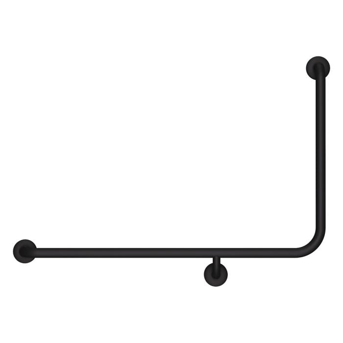 90° Accessible Left-Hand Grab Rail, Matte Black - Bathroom Hub