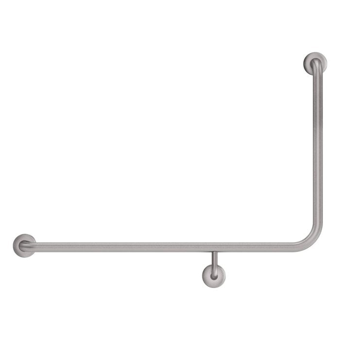 90° Accessible Left-Hand Grab Rail, Stainless Steel