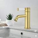 Clasico Basin Mixer Ceramic Handle Brushed Gold HYB868-203A-BG - Bathroom Hub