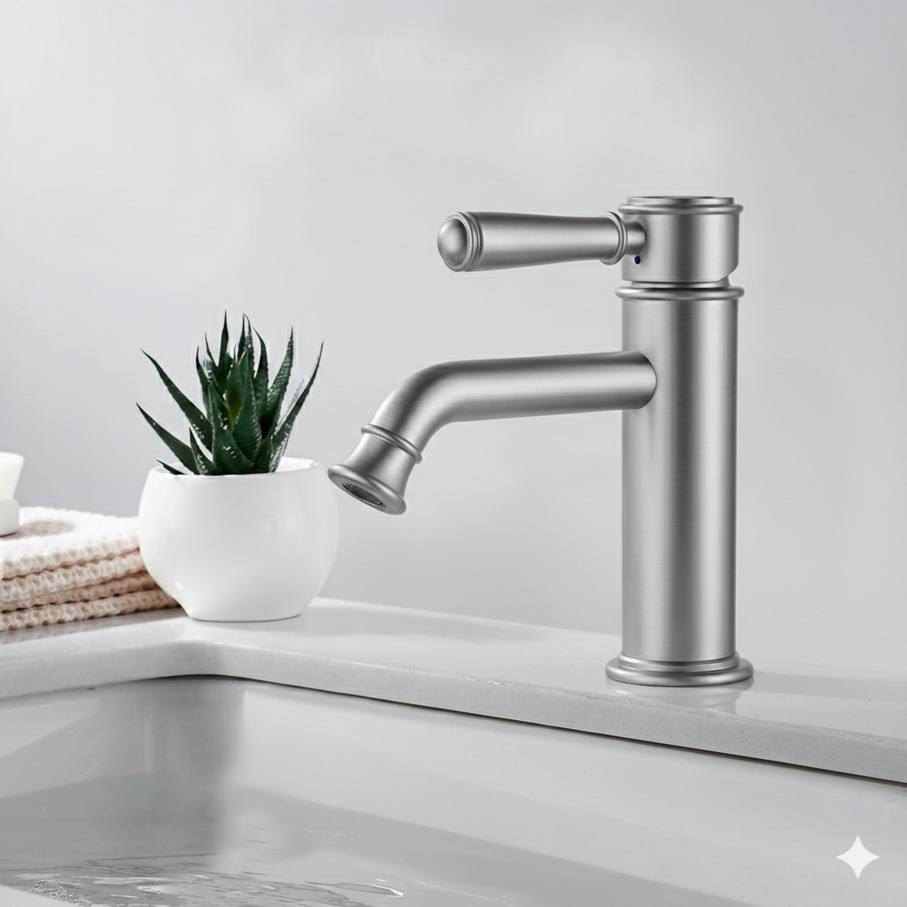 Clasico Basin Mixer Brushed Nickel HYB868-203-BN - Bathroom Hub