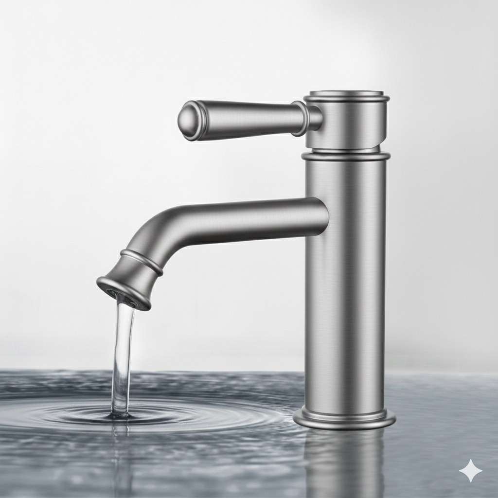 Clasico Basin Mixer Brushed Nickel HYB868-203-BN - Bathroom Hub
